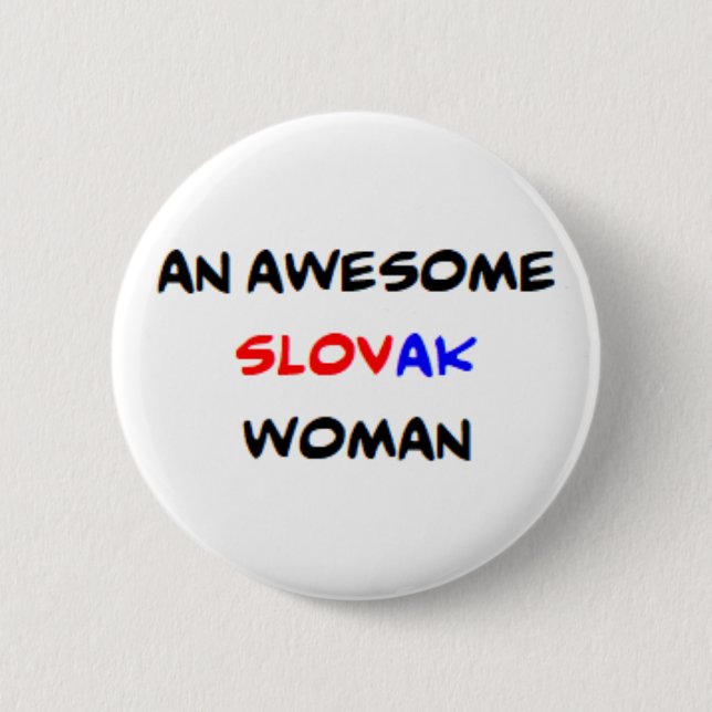 slowakische Frau, großartig Button (Vorderseite)
