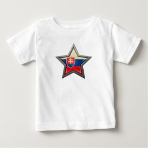 Slowakischer Flaggen-Stern Baby T-shirt