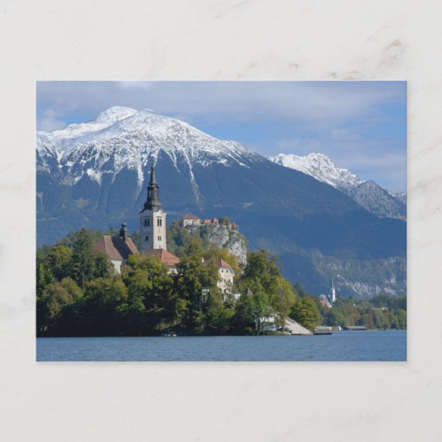 Slowenien, Bled, Bled, Bled Island, Bled Postkarte (Vorderseite)