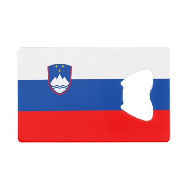 Slowenien-Flagge Geldbeutel Flaschenöffner (Vorderseite (Horizontal))