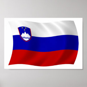 Slowenien Flagge Poster Druck