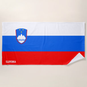Slowenien-Flagge Prächtig Patriotisch Strandtuch