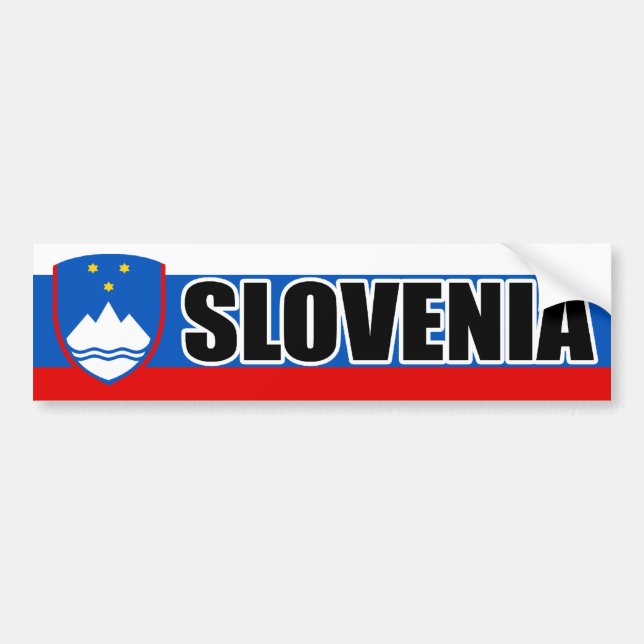 Slowenien-Flaggen-Fahne Autoaufkleber (Vorne)