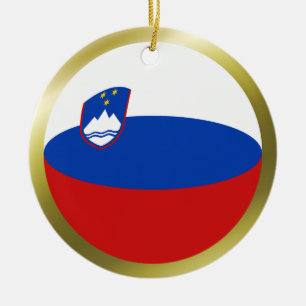 Slowenien-Flaggen-Ornament Keramikornament