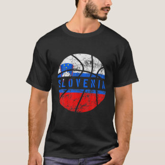 Slowenien Flaggenbasketball Slowenisches Team Fan T-Shirt