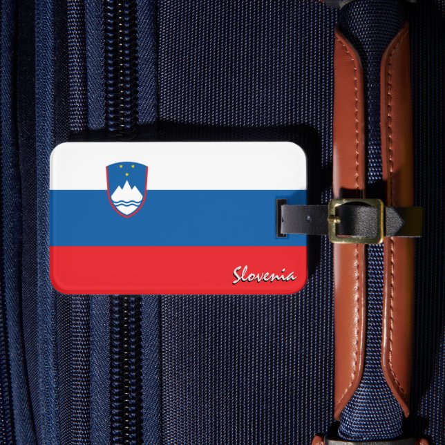 Slowenien Gepäckmarken, patriotische slowenische F Gepäckanhänger (Vorderseite Insitu 4)
