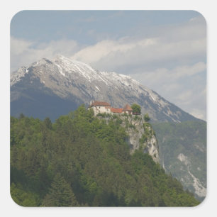SLOWENIEN, GORENJSKA, Bled: Burg Bled & 2 Quadratischer Aufkleber