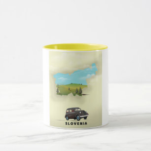 Slowenien Illustriertes Reiseplakat Tasse