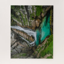 Slowenien Jigsaw Puzzle - Savica Wasserfall