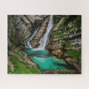 Slowenien Jigsaw Puzzle - Savica Wasserfall