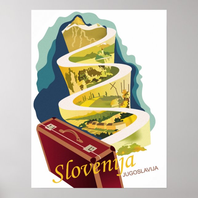 Slowenien, Jugoslawien, Jahrgangsreisen Poster (Vorne)