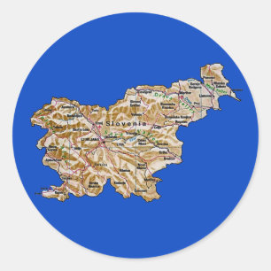 Slowenien-Karten-Aufkleber Runder Aufkleber