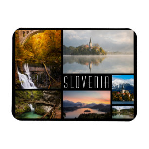 Slowenien-Landschaftscollagen-Reise-Foto Magnet