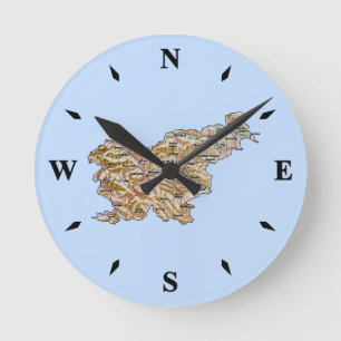 Slowenien Map Clock Runde Wanduhr