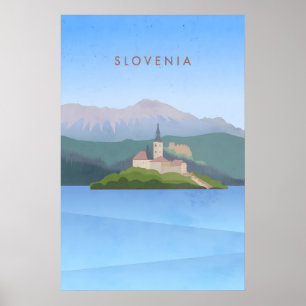 Slowenien Minimal Reiseplakat Poster