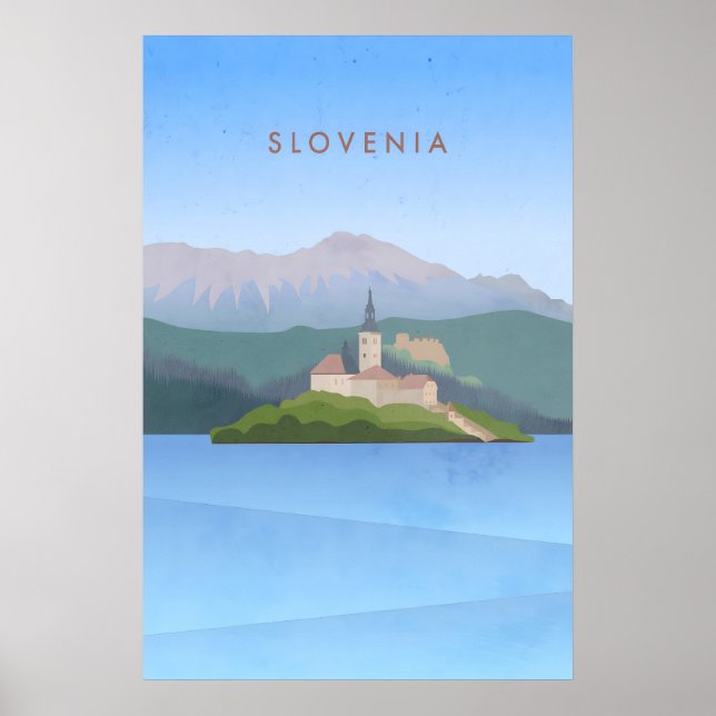 Slowenien Minimal Reiseplakat Poster (Vorne)