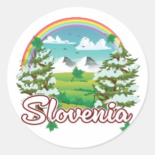 Slowenien Reise Logo Runder Aufkleber
