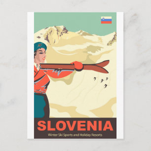 Slowenien Skigebiete Postkarte