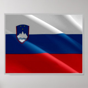 Slowenien - Slowenische Waving Flag - Poster