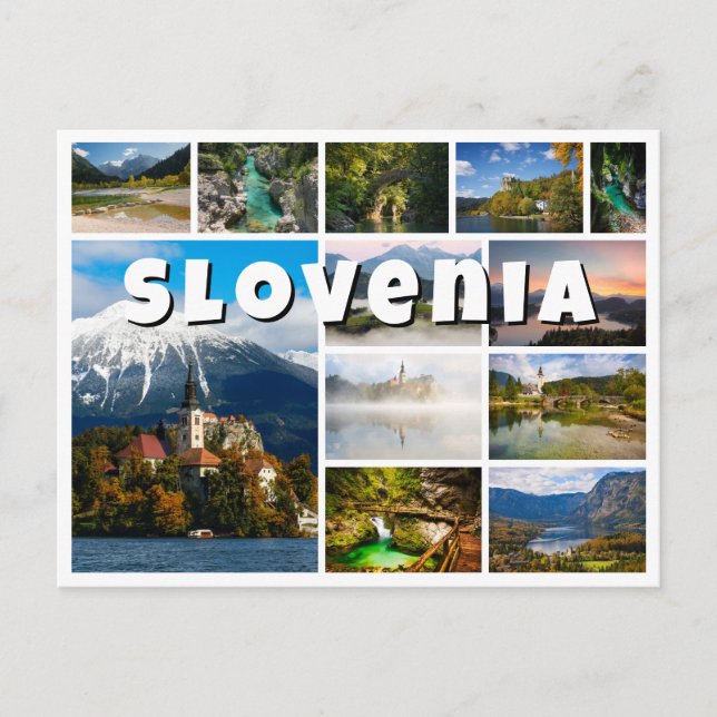 Slowenien Souvenir Foto Collage Postkarte (Vorderseite)