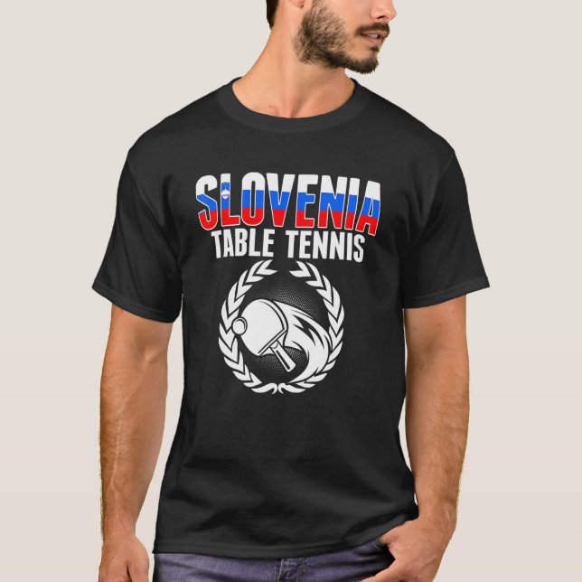 Slowenien Tischtennis Slovenian Ping Pong Suppleme T-Shirt (Vorderseite)