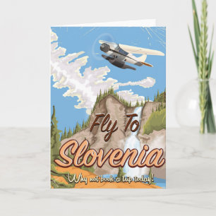 Slowenien Vintage Reiseposter Feiertagskarte