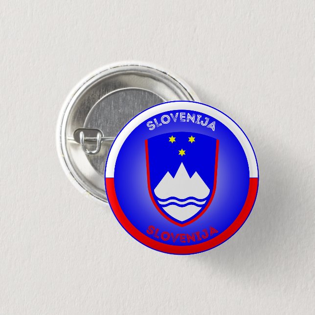 Slowenien Wappen Kreisform  Button (Vorne & Hinten)
