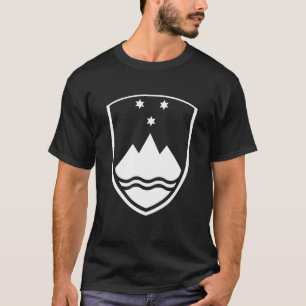 Slowenien Wappen Symbol Schwarz und Weiß T-Shirt
