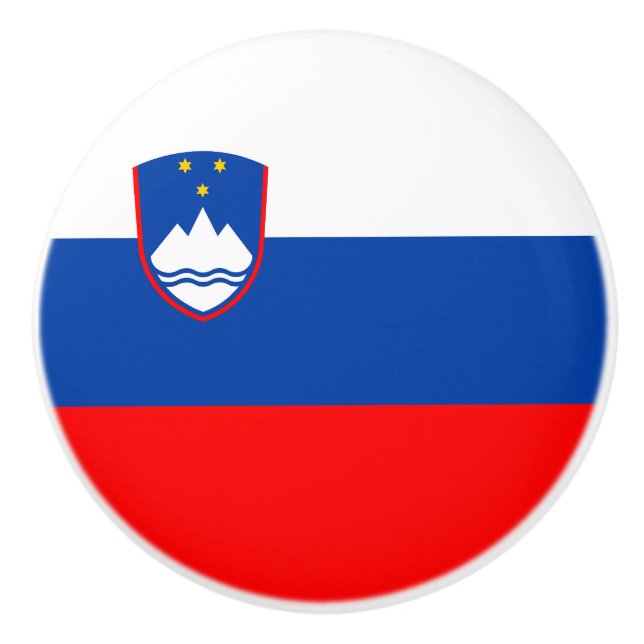 Slowenienflagge Keramikknauf (Vorderseite)