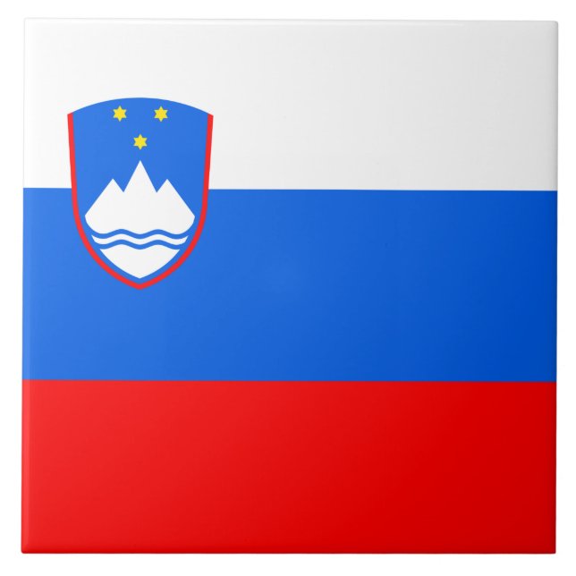 Slowenische Flagge Fliese (Vorderseite)
