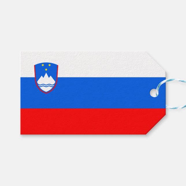 Slowenische Flagge Geschenkanhänger (Vorderseite (Horizontal))