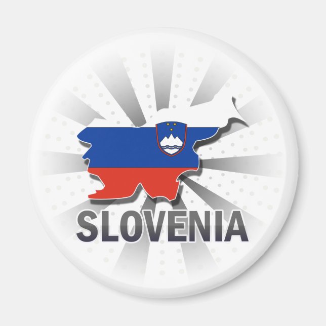 Slowenische Flagge Karte 2.0 Magnet (Vorne)