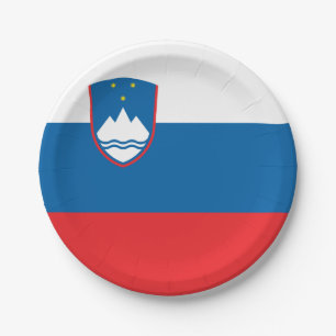Slowenische Flagge Pappteller