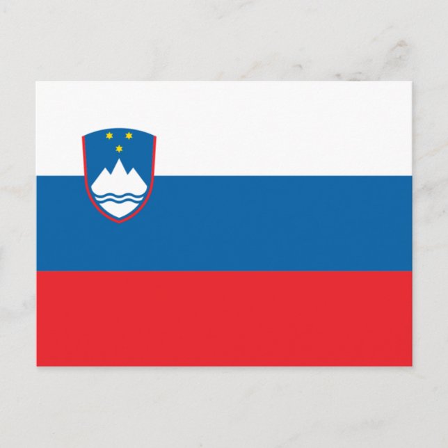 Slowenische Flagge Postkarte (Vorderseite)