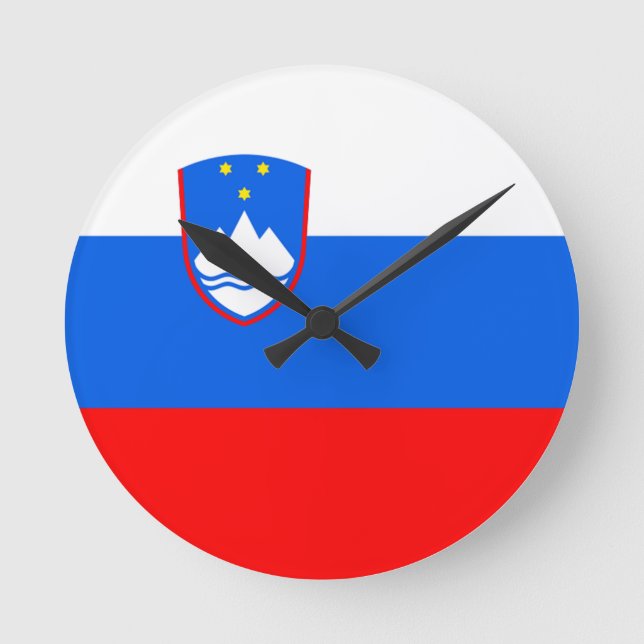 Slowenische Flagge Runde Wanduhr (Vorderseite)