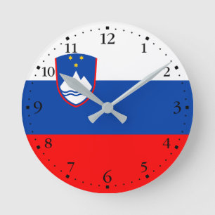 Slowenische Flagge Runde Wanduhr