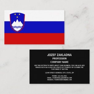 Slowenische Flagge und Wappen, Flagge Sloweniens Visitenkarte