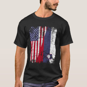 Slowenische Wurzeln Halbamerikanische Flagge Slowe T-Shirt