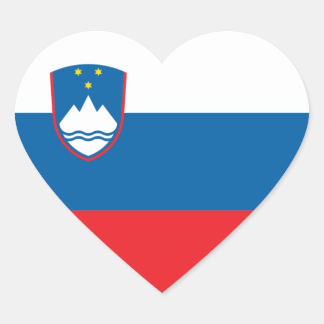 Slowenischer Flag-Heftsticker Herz-Aufkleber (Vorderseite)