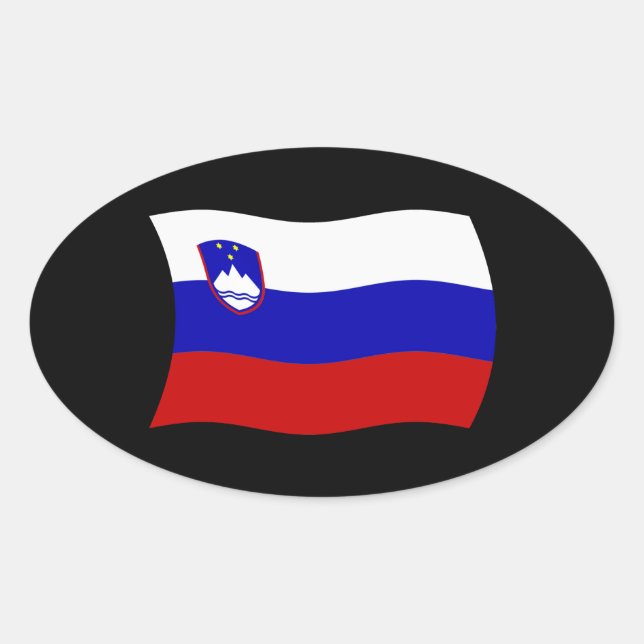 Slowenischer Flaggenaufkleber Ovaler Aufkleber (Vorderseite)