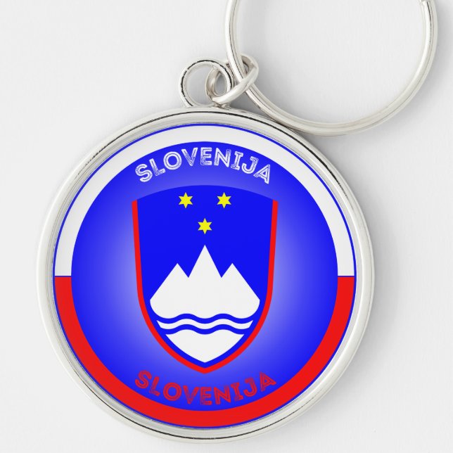 Slowenisches Erbe-Emblem Schlüsselanhänger (Vorne)