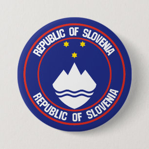 Slowenisches RundEmblem Button
