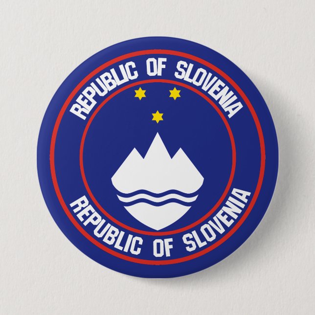 Slowenisches RundEmblem Button (Vorderseite)