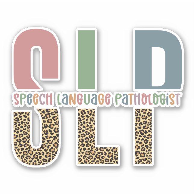 SLP Cheetah Print Speech Sprachpathologe Geschenk Aufkleber (Vorderseite)