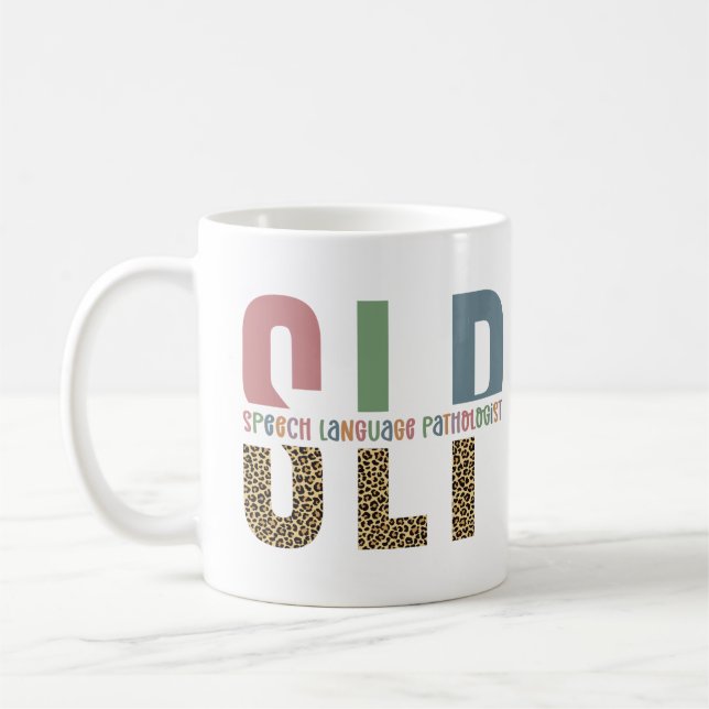 SLP Cheetah Print Speech Sprachpathologe Geschenk Kaffeetasse (Links)