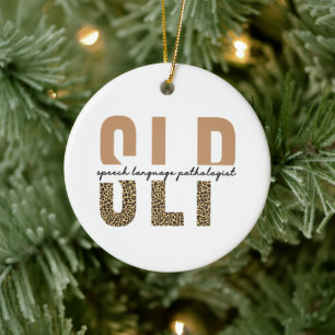 SLP Cheetah Print Speech Sprachpathologe Geschenk Keramik Ornament