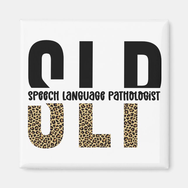 SLP Cheetah Print Speech Sprachpathologe Geschenk Magnet (Vorne)