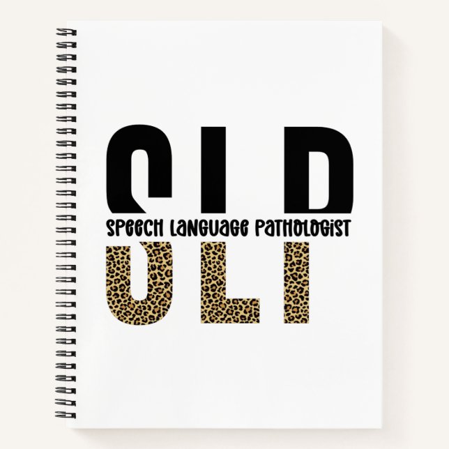 SLP Cheetah Print Speech Sprachpathologe Geschenk Notizbuch (Vorderseite)