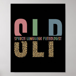 SLP Cheetah Print Speech Sprachpathologe Geschenk Poster