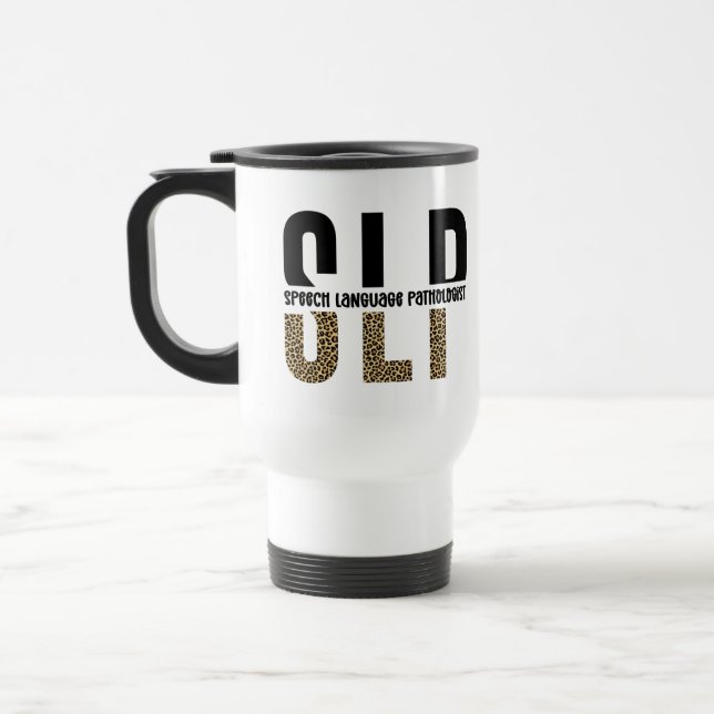 SLP Cheetah Print Speech Sprachpathologe Geschenk Reisebecher (Links)